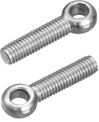 QUARKZMAN 4Pièces M8 x 35mm Boulons À Anneau De Levage, 304 Acier Inoxydable Boulon À Épaulement Pivotant Anneau De Levage Pour Pipeline Gate Valves, Building Steel Pipe Fasteners, Argent
