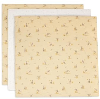 Jollein Panni in mussola per neonati – Kangaroots – 70x70cm – Confezione da 3 – 100% cotone – Panni antiruttino per neonati – Certificati OEKO-TEX