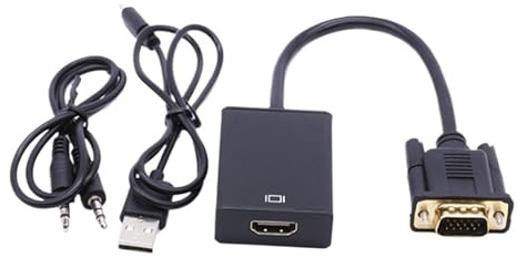 Adattatore cavo convertitore compatibile da VGA a HDMI Ingresso alimentazione audio 1080P for monitor HDTV Proiettore PC Laptop TV-BOX(Type 1)