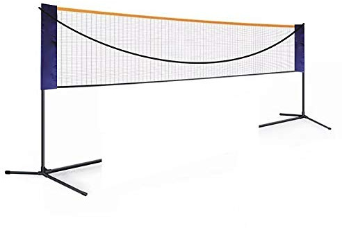 Wawuwao Foldable Badminton Net Set, Adjustable Width (20ft/17ft/12.6ft), Adjustable Height(2.5ft/4.1ft/5.1ft), Portable Badminton Net for Outdoor Indoor