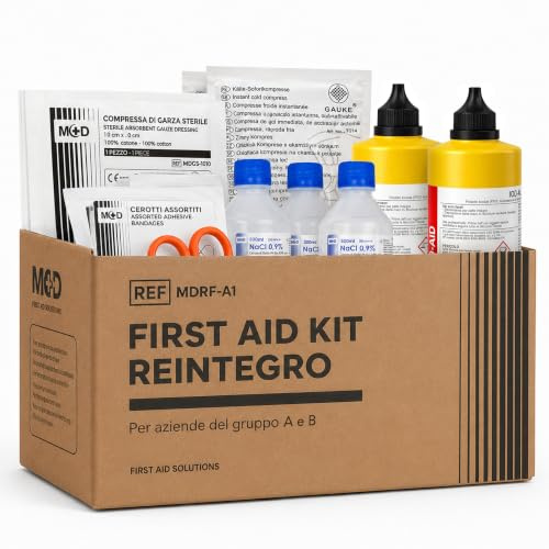 Kit Reintegro Pronto Soccorso Allegato 1 D.M. 388 – Contenuto Conforme Normativa – Rifornimento Cassette Primo Soccorso per Aziende con 3+ Dipendenti