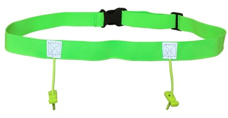 QLECXZI Cinturón de para Carrera con Soporte para dorsales de Running Seguro Destacado No Necesita alfileres Adecuado para Cinturones de dorsales de Ciclismo, Verde, 25 x 920 mm