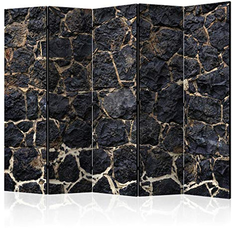 decomonkey Paravent Raumteiler Innen Mauer 225x172 cm 5 Teilig Beidseitig Room Divider Wall Raumteiler Stehend Trennwand Sichtschutz Spanische Wand Sichtschutzwand Wohnzimmer Holz