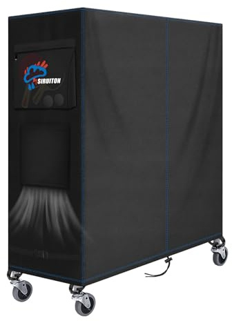 SIRUITON 165x70x185cm Copertura Per Tavolo da 500D Ping Pong Esterno Giardino Protettiva Impermeabile Cover Resistente Vento Sbiadire Strappando Nero