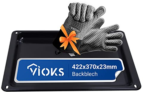 VIOKS Tiefes Backblech 42x37 + Ofenhandschuhen Ersatz für AEG 353193923/3