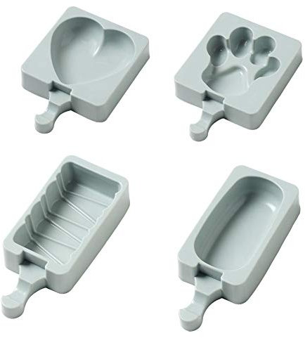 Ototon Moule à Glace Crème en Silicone Popsicle Moules Réutilisable Moule à Esquimaux Pour DIY Chocolat Ice Cream 4pcs (Bleu)