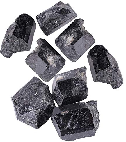 Sheens Natürlicher schwarzer Turmalin & Quarz - unregelmäßig geformter Heilstein für Anhänger, Wasserreinigung, Armbänder, Figuren und Aquariendekorationen