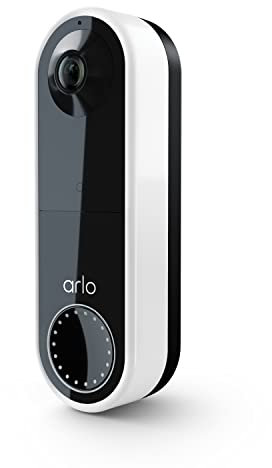 Arlo Essential Video Doorbell - HD Video, 180° View, Night Vision, 2 Way Audio, Direct to Wi-Fi No Hub Needed, Wire Free or Wired, White - AVD2001, AVD2001-100NAS