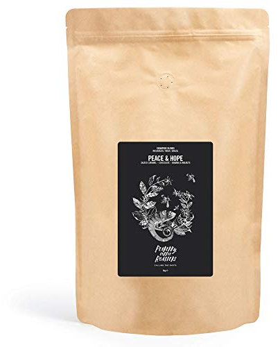 Peaberry Coffee Peace & Hope 3 Bean Blend - Hand Chosen Fresh Coffee Beans From Nicaragua India and Brazil - Hand Roasted in Hampshire, UK - Whole Bean 1KG