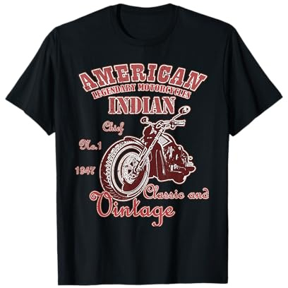 Vintage American Motorcycle Indian for Old Biker Motorbike T-Shirt
