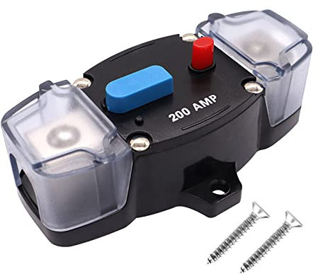 Portafusibile per Interruttore Auto, 12V-48V, 200A Blocco Fusibili Audio per Auto, Interruttore di Protezione per Camper Automobilistici, Barca Marina