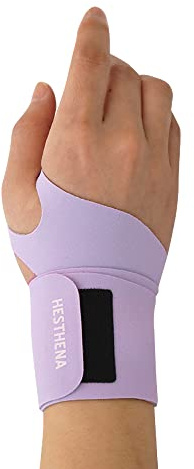 HESTHENA Slim and Colorful Wrist Brace, Flexible, Wrist Support, for Men and Women, Adjustable, Sports, Lightweight, Fits Both Hands, 1pcs (Lavender)