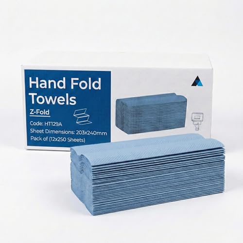 2 Ply Z Fold Blue Paper Towels 3000 Blue Sheets Extra Strong and Super Absorbent Paper Hand Towels