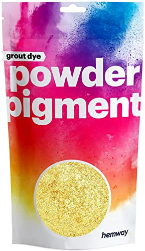 Hemway Grout Powder Pigment Metallic Sparkle 24K Gold 50g, Coloured Dye | for Grout, Cement, Concrete, Mortar, Plaster, High Colour Saturation