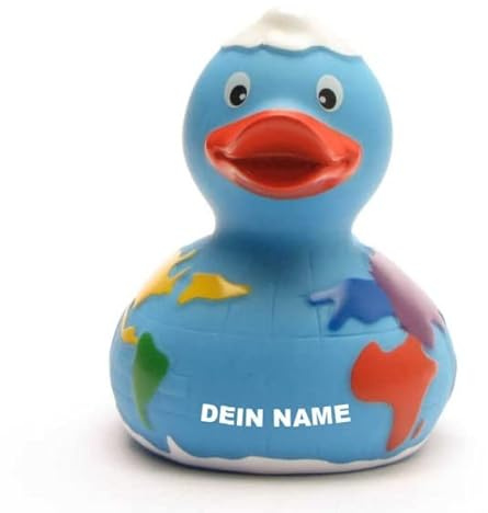 Badeente - personalisierbar (Planet Earth Ente)