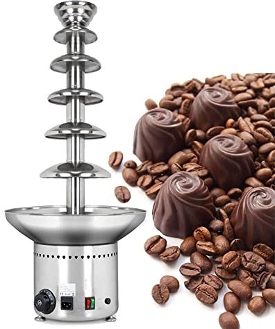 JINTAOMA Commercial Chocolate Fountain, 4-6Tier Chocolate Fondue Fountain Machine 3L Stainless Steel Commercial Chocolate Fountain for Party Wedding Buffet Equipment,6Tiers