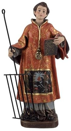 DRW Figura San Lorenzo Resina Pintado a Mano 20 cm