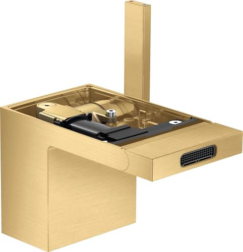 hansgrohe AXOR MyEdition Einhebel-Bidetmischer mit Push-Open Ablaufgarnitur, ohne Platte, 47212250, Farbe: Brushed Gold Optic