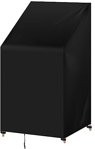 WOLTU Funda Protectora para Muebles Jardin, Funda Sofa Exterior de Tela Oxford 420D, Cubierta de Muebles con Cordon Resistente a Viento, Agua y Rayos UV, Rectangular, 68x96x110/150 cm, Negro