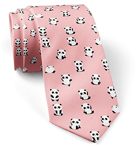 747 Pandabär Herren Satin Krawatte Graziös Hochzeitskrawatte Elegant Krawattenschal Für Herren Büro Festliche