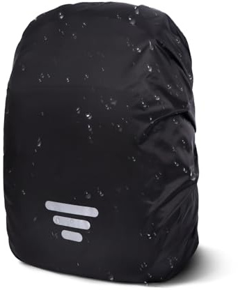 Moorle Regenschutz für Rucksack, wasserdichte Rucksack mit Reflexstreifen, 41-55L Regenhülle Schulranzen, Reflektor Rucksacküberzug Schwarz für Wandern, Camping, Reisen, Radfahren