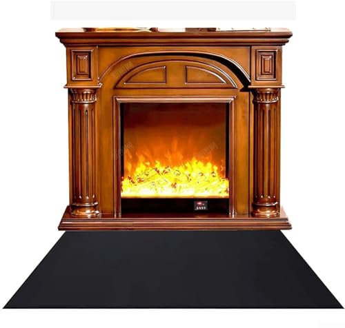 Feuerfeste Kaminmatte, rechteckig, tragbar, für den Außenbereich, Grillmatte, Kamin, Herd, Bodenschutz, Teppiche (76,2 x 122 cm)
