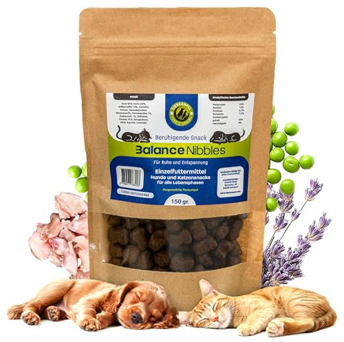 Tierkumpel Food & Snack - 150g Beruhigende Leckerlis für Hund und Katze - Natürliche Beruhigung mit Lavendel und Kamille bei Stress, Angst und Nervosität - Hunde Leckerlie probiotisch zur Entspannung