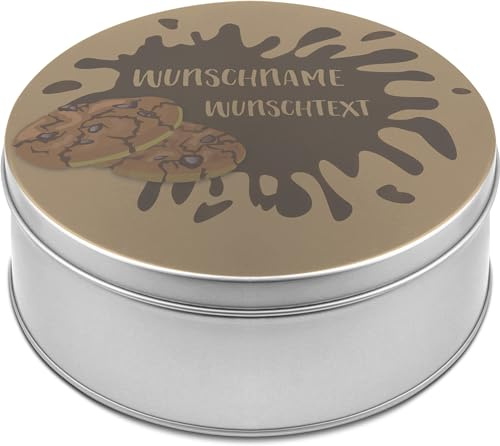 printplanet® - XL Keksdose personalisiert - Keks-Dose mit eigenem Wunschtext personalisieren - Plätzchendose mit eigenem Text gestalten - Layout: Kekse