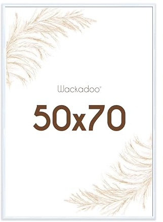 Wackadoo Bilderrahmen 50x70 Weiß Fotowand Fotorahmen aus leichtem Kunststoff mit Glas Picture frame Poster