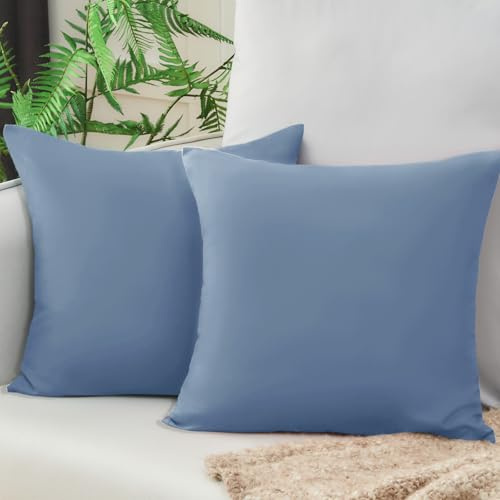 Vielit Sofa Kissenbezug 50x50 Blau Weich Kopfkissenbezug 50x50 2er Set Mikrofaser Kissenbezüge 50x50 Kissenhülle Für Kissen 50x50cm Öko-Zertifikat Resistent Hypoallergen