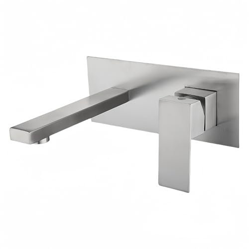 Robinet Encastré Lavabo Entièrement En Cuivre, Eau Chaude Et Froide Dissimulée, Robinet De Lavabo De Salle De Bains À Double Commande