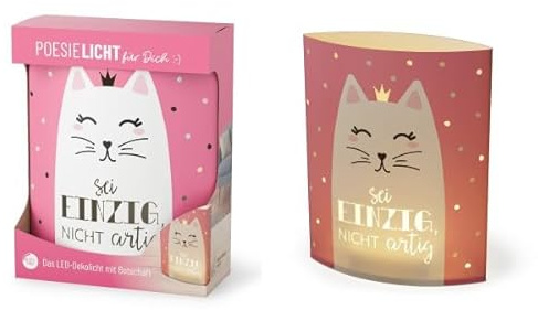 Deko Lampe Leuchte Batterie Poesielicht für Dich Serie ZOO (Katze - 629581)