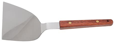 Espátula para Barbacoa de Acero Inoxidable con de Madera Resistente, Espátula para Parrilla Multifuncional con de Madera para Filete, Pescado, Bola de Masa, Huevo (105MM)