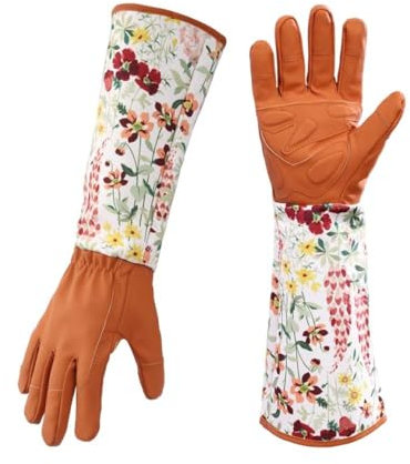 Peosaard Lange Gartenhandschuhe Thorn Proof Gartenhandschuhe Sicherheitsarbeit Handschuhe für Frauen Männer 1Pair Orange, Gartenhandschuhe