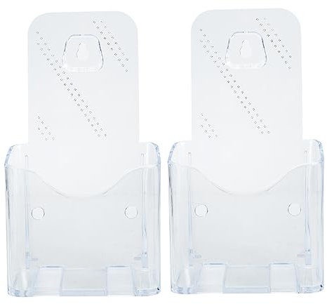 DIYEAH Lot De 2 Présentoirs Muraux en Acrylique pour Brochures Livrets Peu Encombrants Robustes Et Adaptés Aux Hôtels