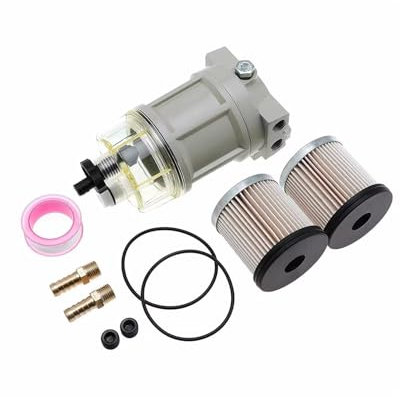 Benzinfilter R12H R12T Upgrade Kraftstoff-Wasserabscheider Marine Ersetzt S3240 120AT NPT ZG1/4-19 Spin-on Filter Inkl. 2 Armaturen 2 Stecker Kraftstofffilter(Assembly)