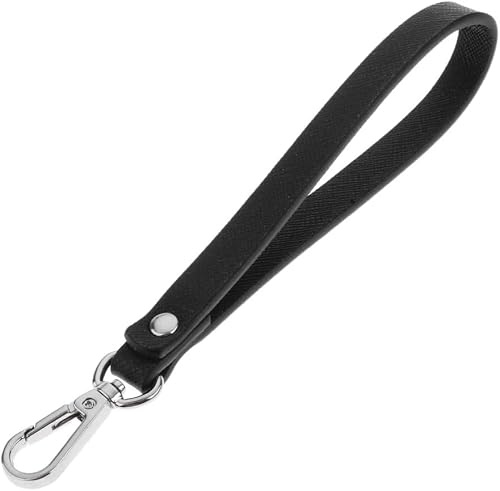Tuoservo armband rem ersättning handledsrem handrem nyckelring för plånbok handväska mobiltelefon koppling handledsväskor, Svart, en storlek