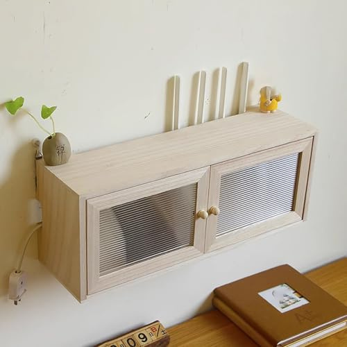 MTSYXYM Router-Aufbewahrungsbox,WLAN-Router-Aufbewahrungsbox,an der Wand montiert Top-Box,wandmontiertes Organizer-Rack,Kabel Verstecken Router,Für Zuhause Und Wohnung.(Natural)
