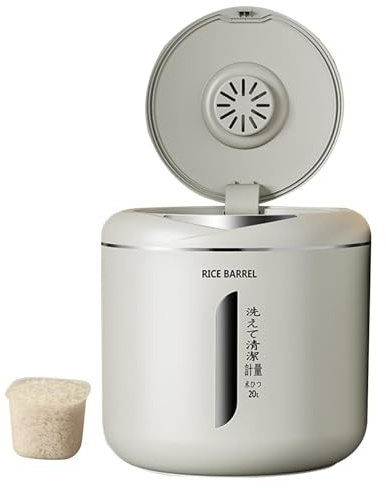 Contenitore per riso, 5 kg, resistente all'umidità, con coperchio, ermetico, a doppia tenuta, per farina d'avena, pasta, farina, cereali