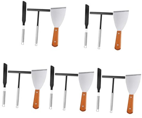 ABOOFAN 5 Juegos De Herramientas para Panqueques Espátula Esparcidor De Crepes Rodillo Máquina para Hacer Panqueques Dispensador De Sartenes Kit De Pala Rejilla para Secar Platos