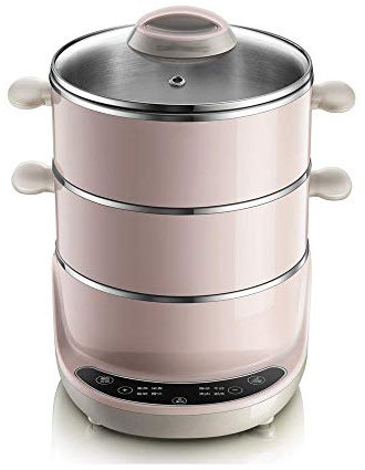 MQPALZKD Vaporera eléctrica Multifuncional hogar pequeño Inoxidable 304 de Apagado automático de Acero Mini Multi-Capa de