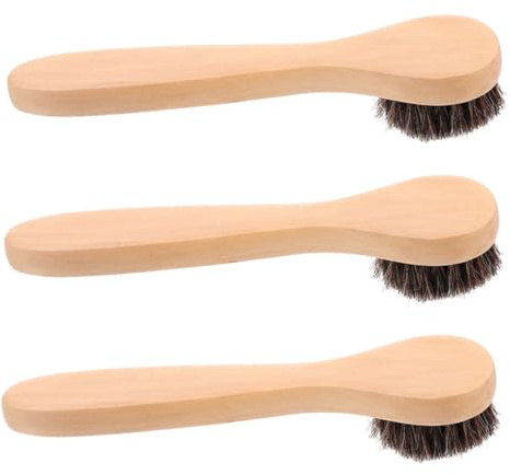 PACKOVE 3stücke Gesichtsbürste mit Naturborsten und Holzgriff Gesichtswaschschwamm für Gesichtsreinigung Peelingbürste für Gesicht und Körper Gesichtspeelingbürste