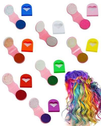 KEMUZ 8 Colori Gessi Colorati per Capellis, Gessetti Colorati per Capelli, Colori per Capelli per Bambini, Couleur pour Cheveux pour le Bricolage fête Anniversaire Halloween(flash)