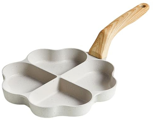HUHJYUGE Egg Pan Omelette Pan, Nonstick Frying Pan with Heart Shape, Maifan Stone Skillet for Breakfast, for Pancake, Hamburger, Bacon, for Gas Stove & Induction Cookware (20cm)