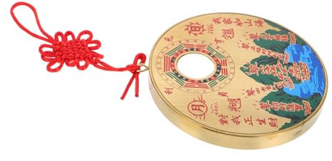 Luxshiny Messing Feng-shui-bagua-spiegel Runde Chinesische Heimdekoration Schutzornament Für Eingang Wohnzimmer Büro Geschenkidee
