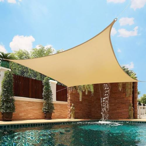 Toldo rectangular de polietileno de alta densidad, resistente a los rayos UV, para patios, balcones, piscinas, jardines, césped y cocheras, perfecto para protección solar y comodidad fresca