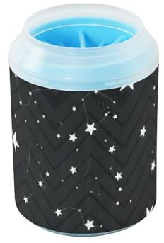 ODAWA White Stars Galaxy Nettoyant efficace pour pattes de chien Noir