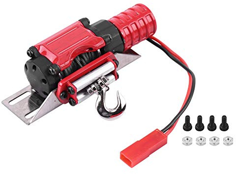 Treuil de moteur de simulation d'accessoire de véhicule modèle, treuil de voiture RC pour voiture sur chenilles RC à l'échelle 4 SCX10 1/10, treuil en métal haute performance avec (Style1 (bois de