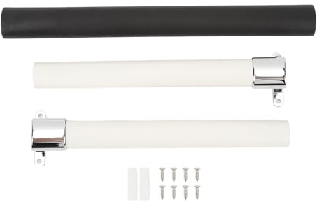 JKOKPMG Manija de barra transversal para puerta con pantalla para RV, longitud ajustable, ABS de 21,5 a 32 pulgadas, para remolques de viaje, vehículos de acampada, color negro