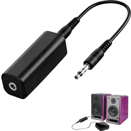 afhgdjr Ground Loop isolatore 3,5 mm, filtro anti-interferenza, 3,5 jack con cavo audio da 3,5 mm, isolamento audio, filtro rumore, filtro anti-interferenza, jack per auto radio antirumore